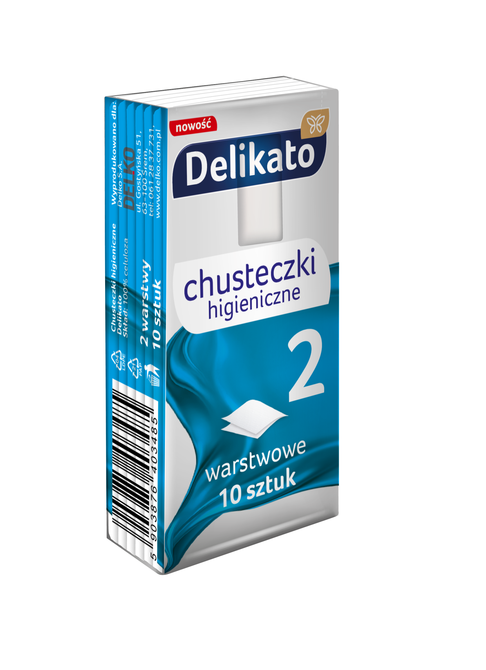 Delikato chusteczki higieniczne dwuwarstwowe 10 paczek – miękkie i chłonne