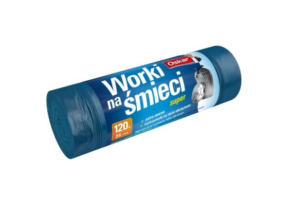 Worki na śmieci niebieskie Oskar 120 L – wytrzymałe i szczelne do dużych odpadów