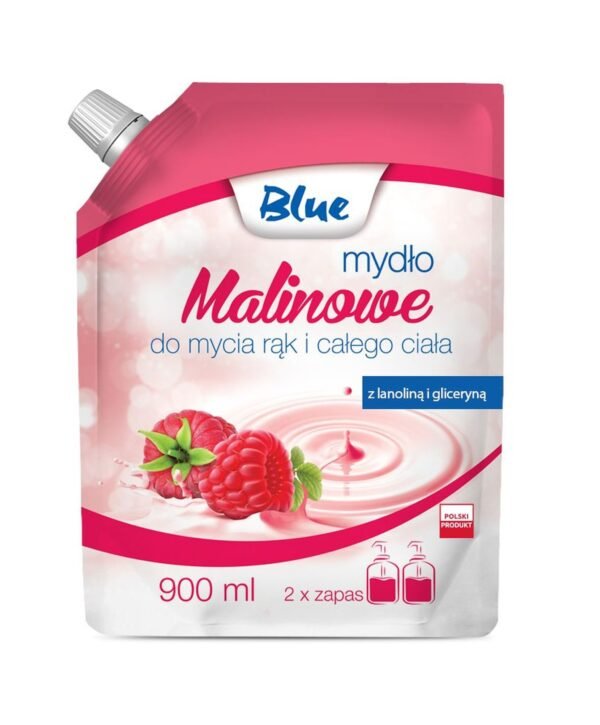 Mydło w płynie Blue Malinowe 900 ml – odżywcze mydło z ekstraktem z owoców maliny