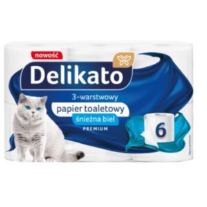 Delikato Śnieżna Biel papier toaletowy 6 rolek – biały, miękki i chłonny