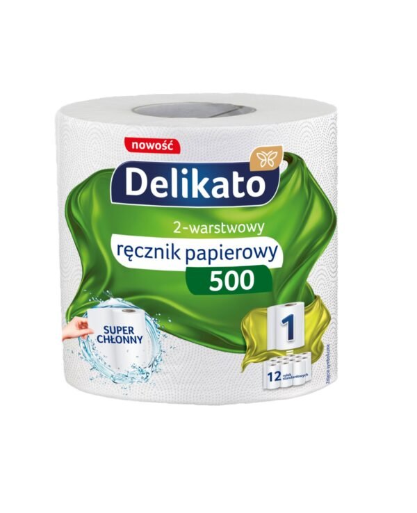 Delikato ręcznik kuchenny 500 listków – wytrzymały i superchłonny papier do kuchni