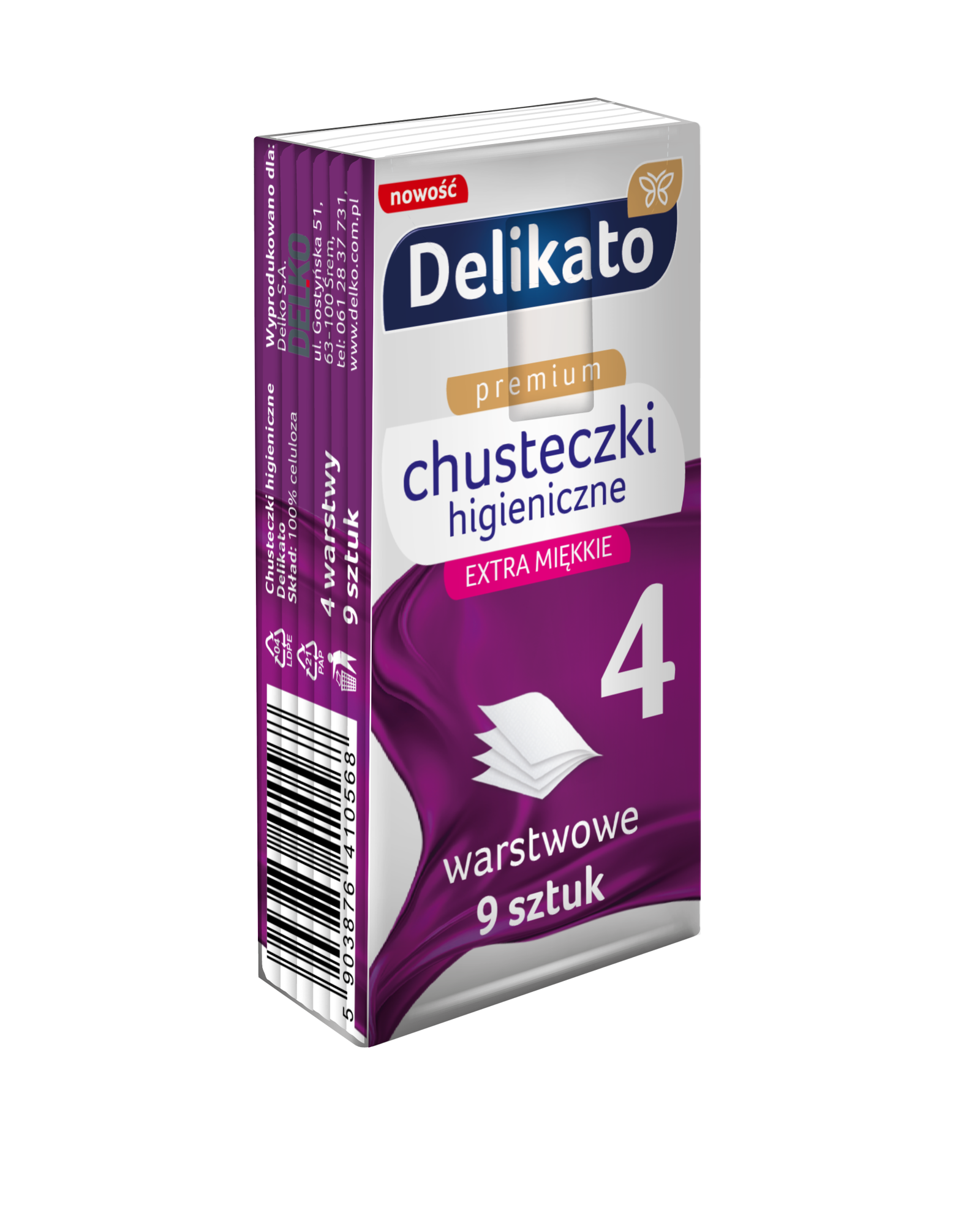 Delikato czterowarstwowe chusteczki higieniczne 10 paczek – superchłonne i miękkie