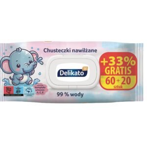 Delikato chusteczki nawilżane z ekstraktem z bawełny – delikatne dla wrażliwej skóry