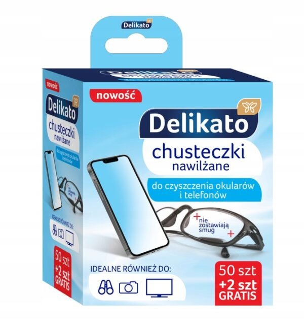 Delikato nawilżane chusteczki do okularów – bez smug i odświeżenie szkieł