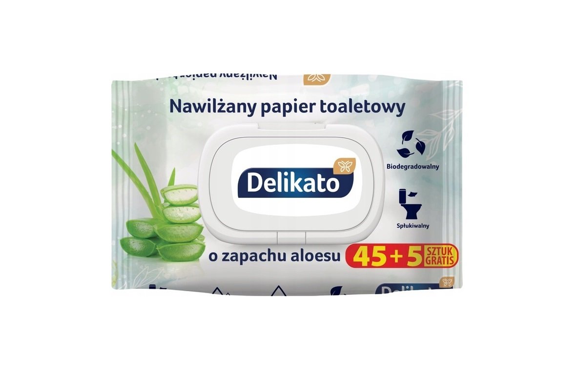 Papier nawilżony zapachowy Delikato 50 szt – delikatne chusteczki nawilżane o subtelnym zapachu
