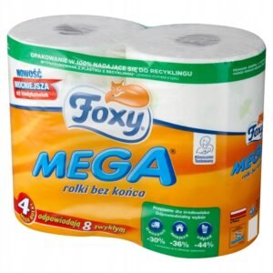 Papier toaletowy Foxy Mega rolki bez końca, 4 szt