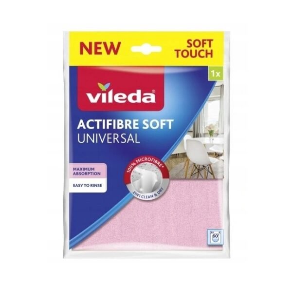Vileda Actifibre Soft ścierka uniwersalna 1 szt. – delikatna mikrofibra do różnych powierzchni