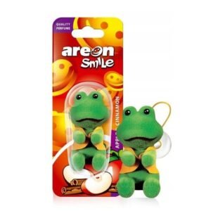 Areon Toy Smile Żaba zapach samochodowy Jabłko i Cynamon – ozdoba i odświeżenie wnętrza auta