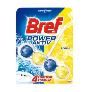 Bref Power Aktiv Lemon kulki toaletowe 50 g – zapach cytryny i ochrona przed kamieniem
