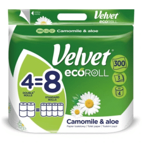 Papier toaletowy Velvet EcoROLL Rumianek i Aloes 4 rolki