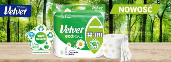 Papier toaletowy Velvet EcoROLL Rumianek i Aloes 4 rolki - obrazek 2